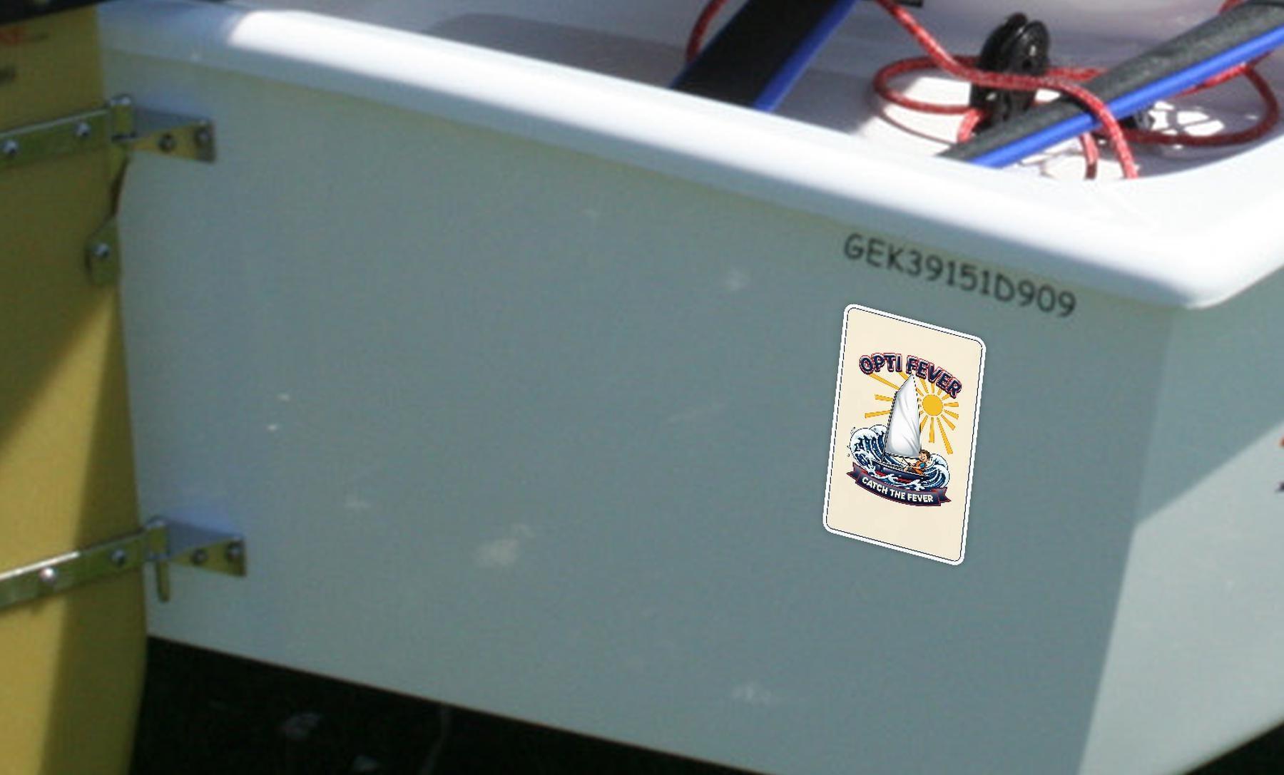 Opti Fever Sailing Sticker | Optimist Dinghy Kiss-Cut Vinyl Decal | Junior Sailor Gift | Boat, Water Bottle & Laptop Sticker