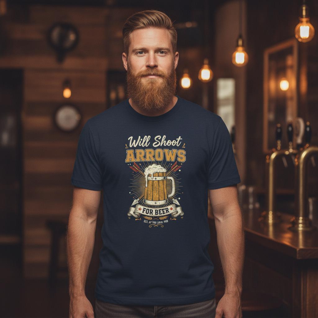 Archery Beer Shirt, Funny Bowhunter Tee, Craft Beer Gift for Archer, Bow Hunting Humor T-Shirt, Archery League Dad Gift