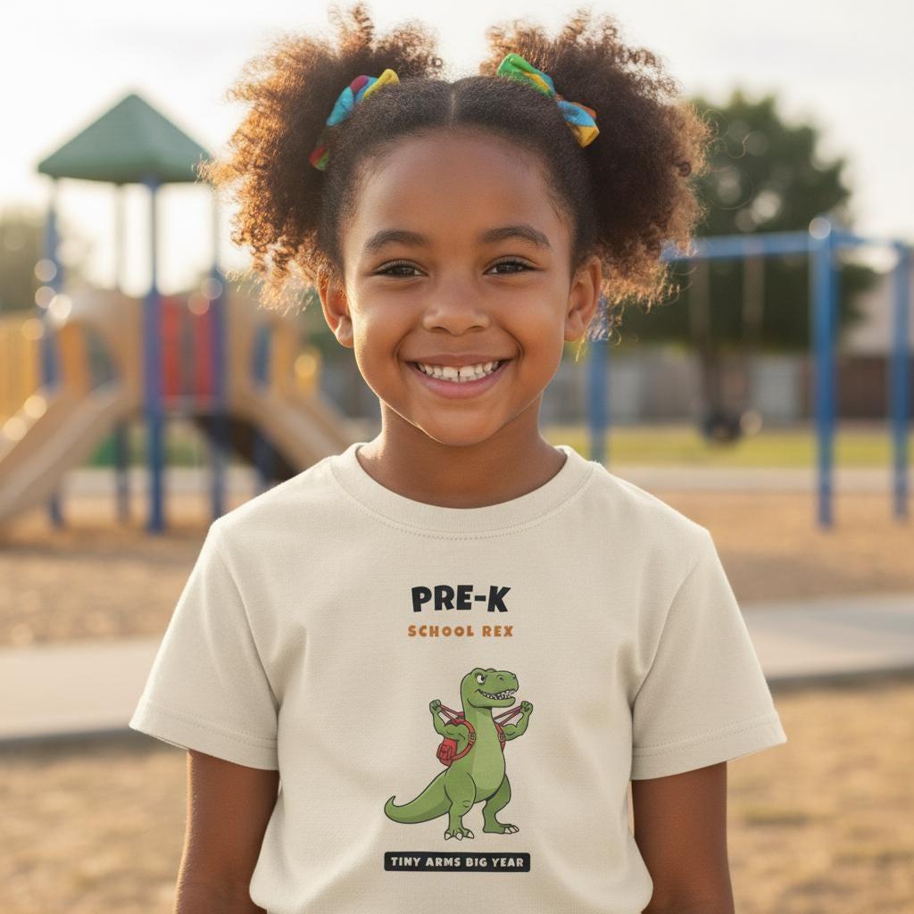 Pre-K Dinosaur Shirt | Funny T-Rex Tiny Arms Back to School Tee | First Day of School Kids Gift | Youth T-Shirt