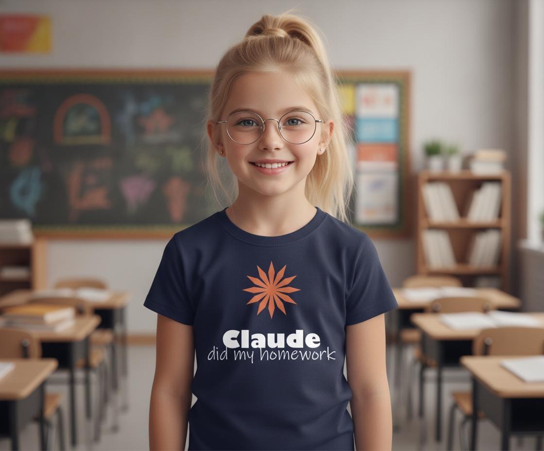 Claude Did My Homework Youth T-Shirt | Funny AI Kids School Tee
