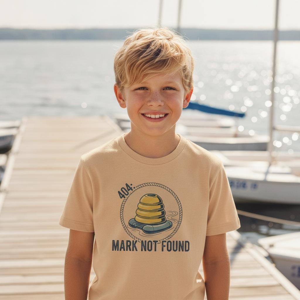 Kids Sailing T-Shirt | 404 Mark Not Found Robot Buoy Tee
