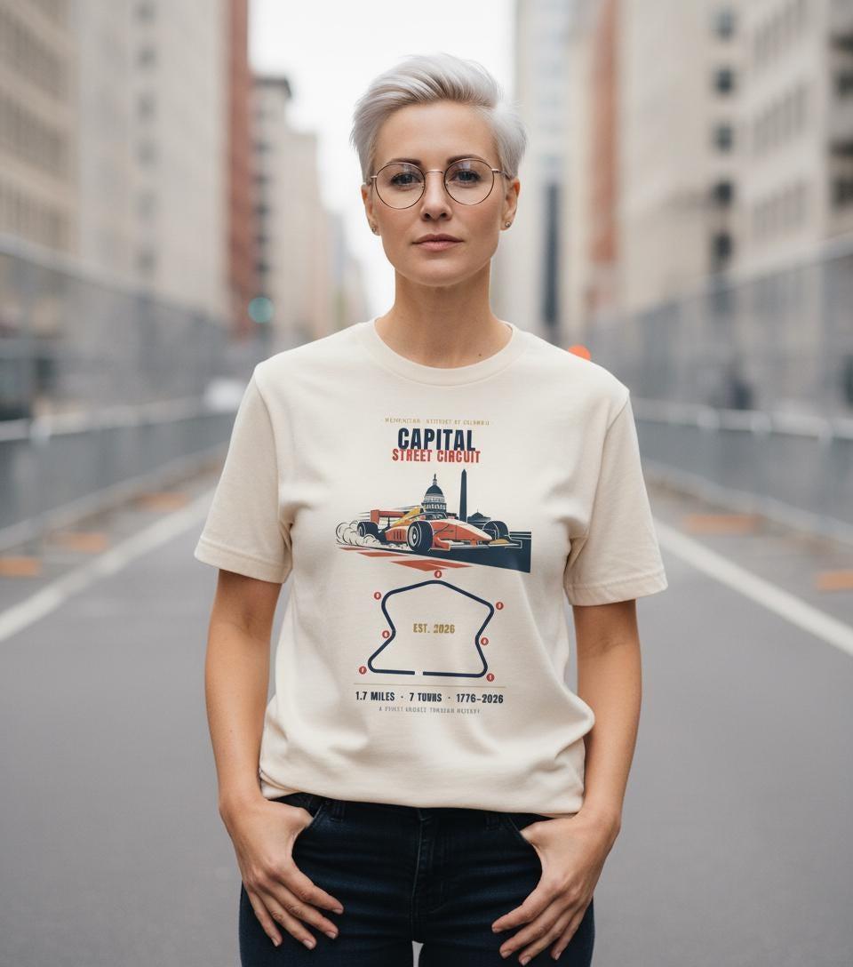 Capital Street Circuit Shirt | Washington DC Race Map Tee | Open Wheel Street Course | America 250 Motorsport Gift