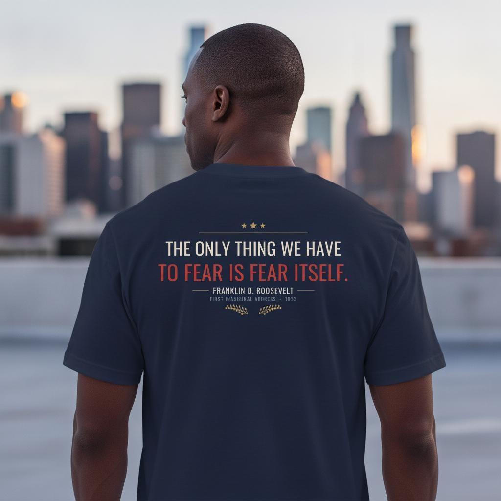 FDR Quote Shirt | The Only Thing We Have To Fear Is Fear Itself | Roosevelt History Tee | Motivational Gift