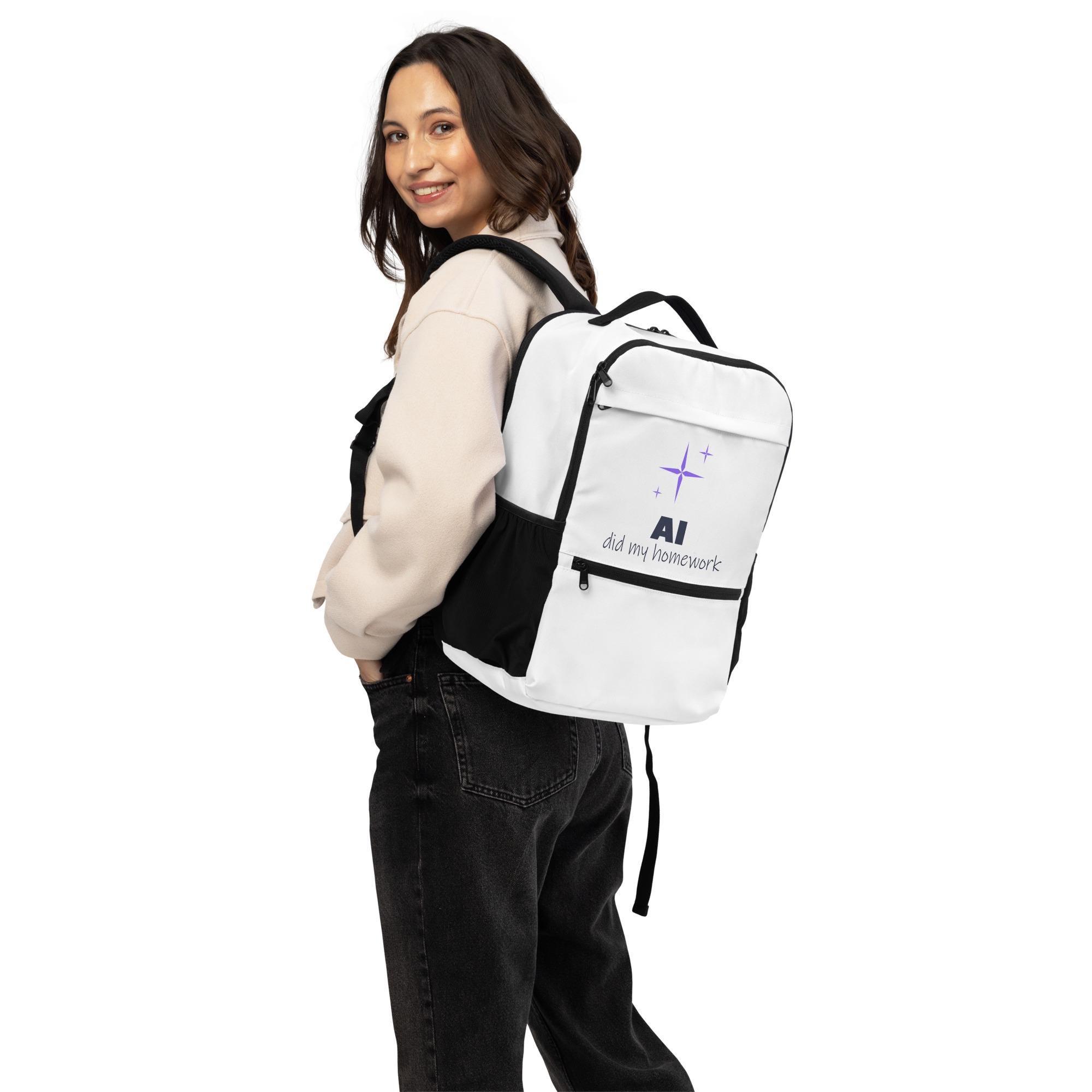 AI Did My Homework Backpack | Funny Tech Student Laptop Bag