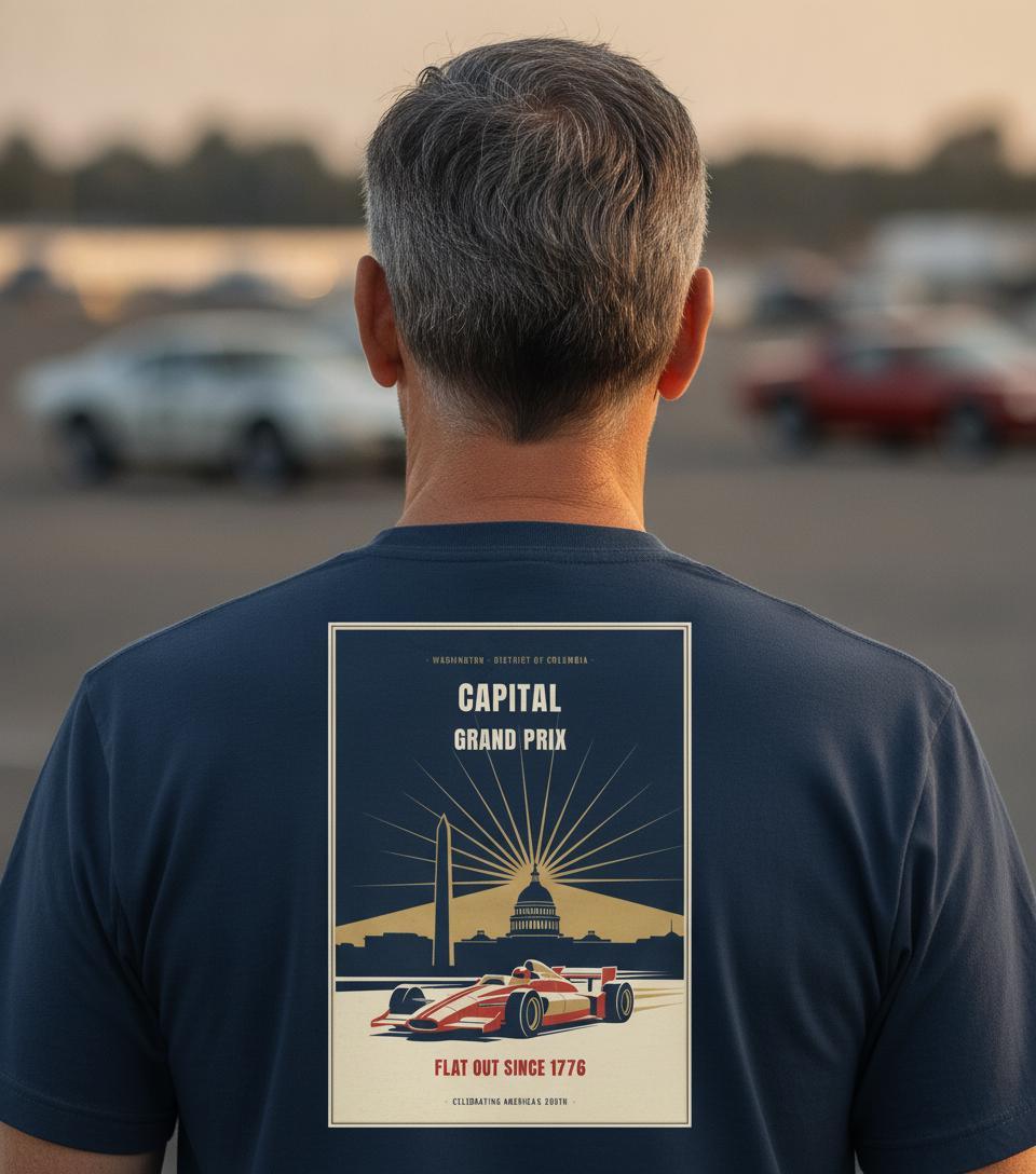 Capital Grand Prix Poster Shirt | Vintage DC Racing Tee | Open Wheel Street Race | America 250 Motorsport Gift