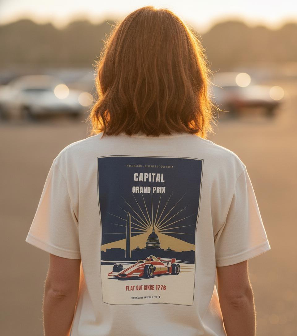 Capital Grand Prix Poster Shirt | Vintage DC Racing Tee | Open Wheel Street Race | America 250 Motorsport Gift