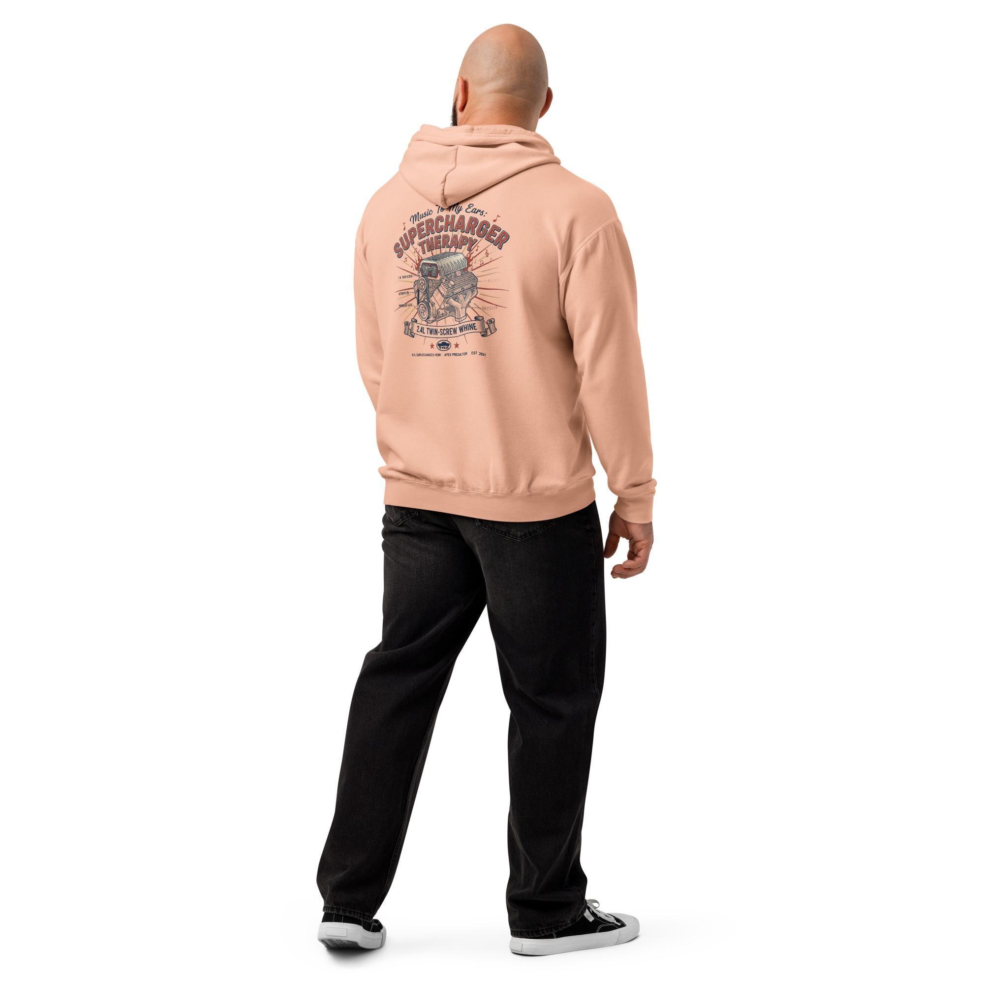 Supercharger Therapy Hoodie | Vintage Garment-Dyed Pullover | 702 HP HEMI Whine