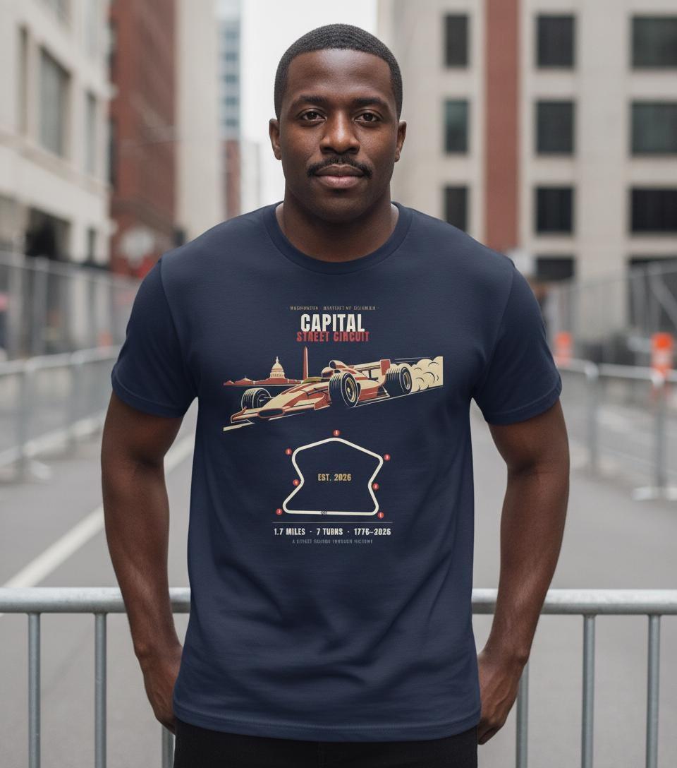 Capital Street Circuit Shirt | Washington DC Race Map Tee | Open Wheel Street Course | America 250 Motorsport Gift