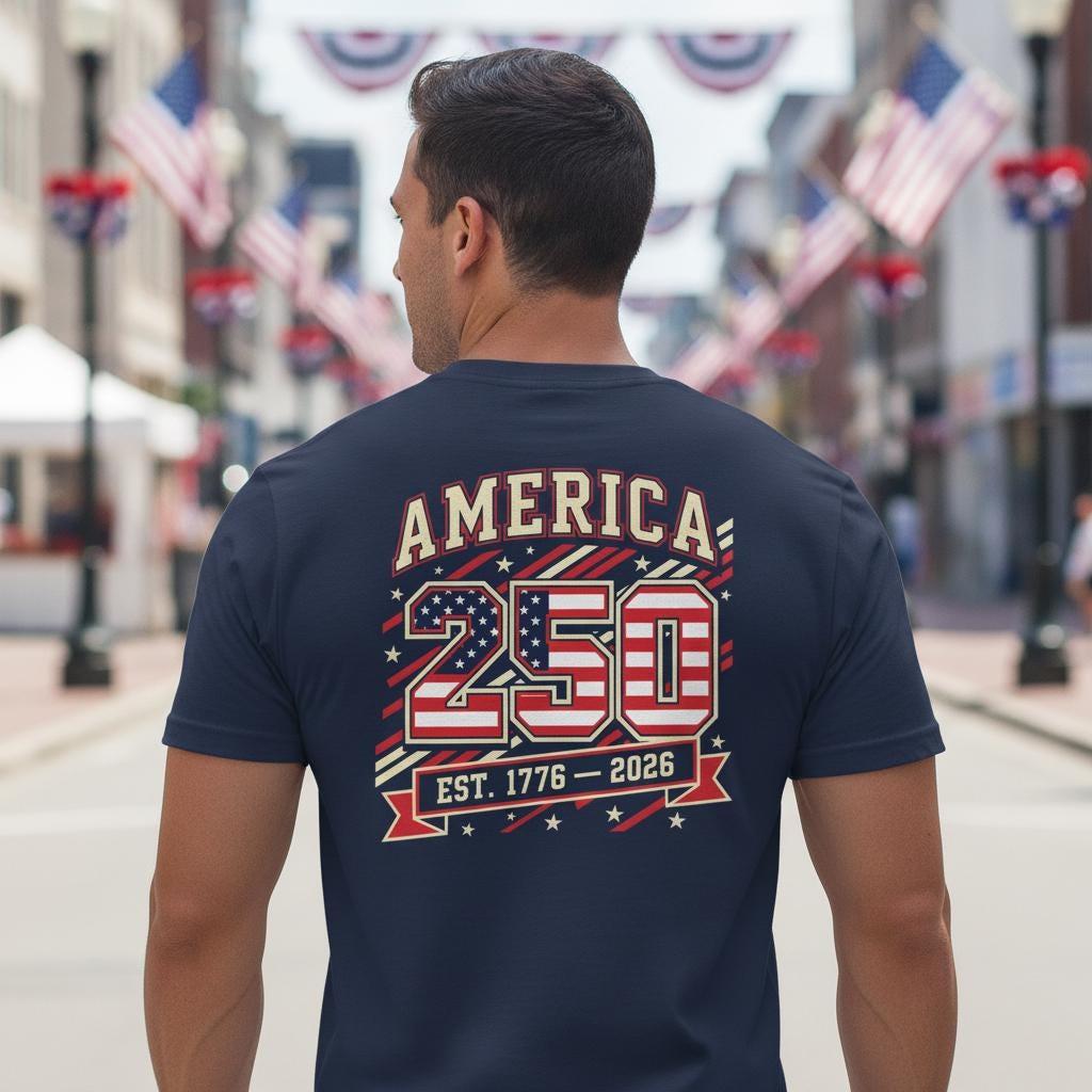 America 250 Varsity T-Shirt | USA 250th Anniversary Athletic Tee