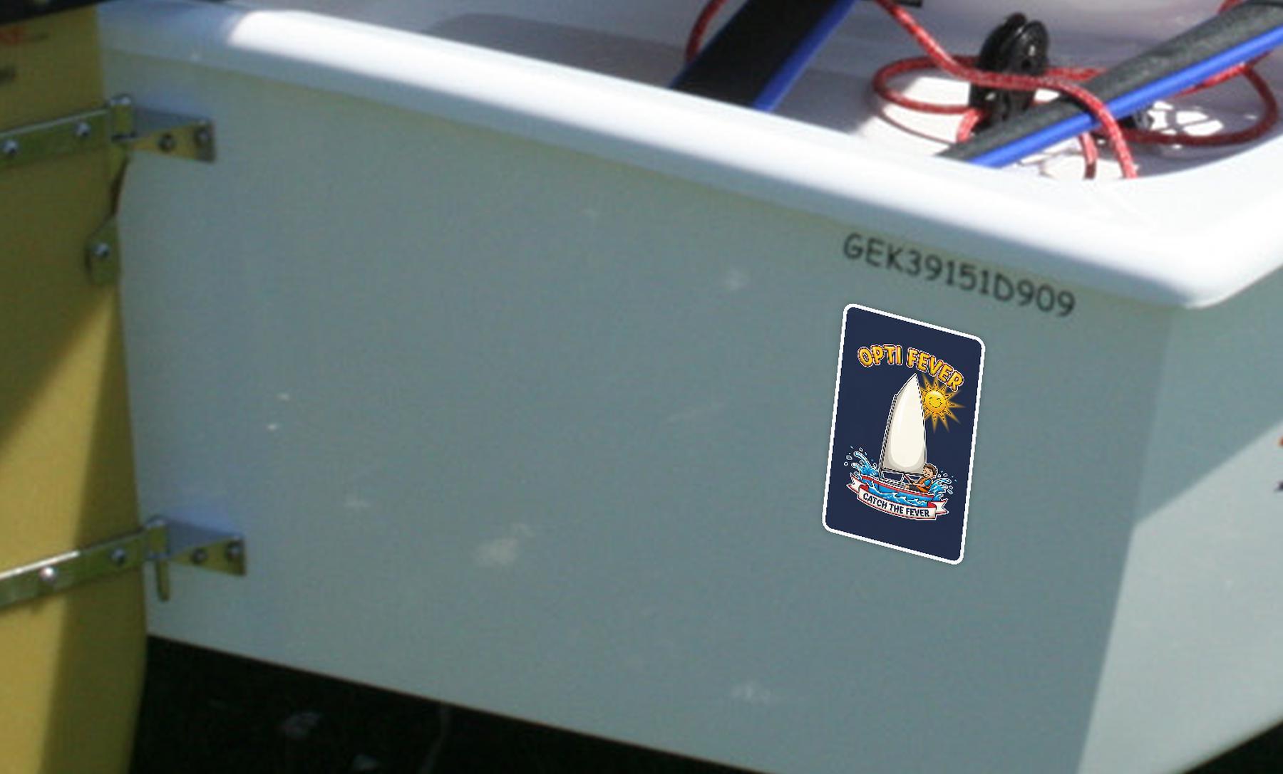 Opti Fever Sailing Sticker | Optimist Dinghy Kiss-Cut Vinyl Decal | Junior Sailor Gift | Boat, Water Bottle & Laptop Sticker