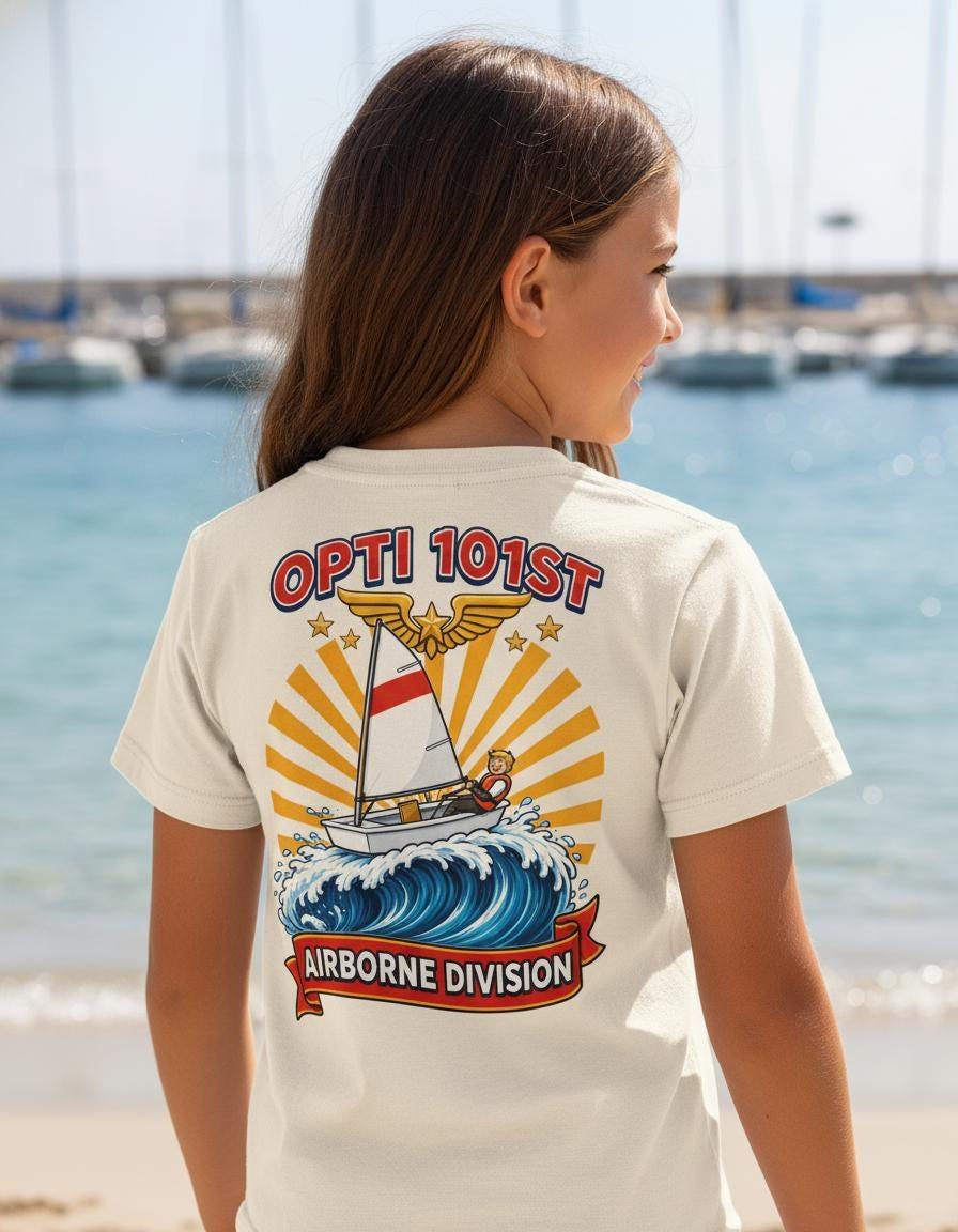 Kids Opti Sailing T-Shirt | Airborne Division Junior Sailor Graphic Tee