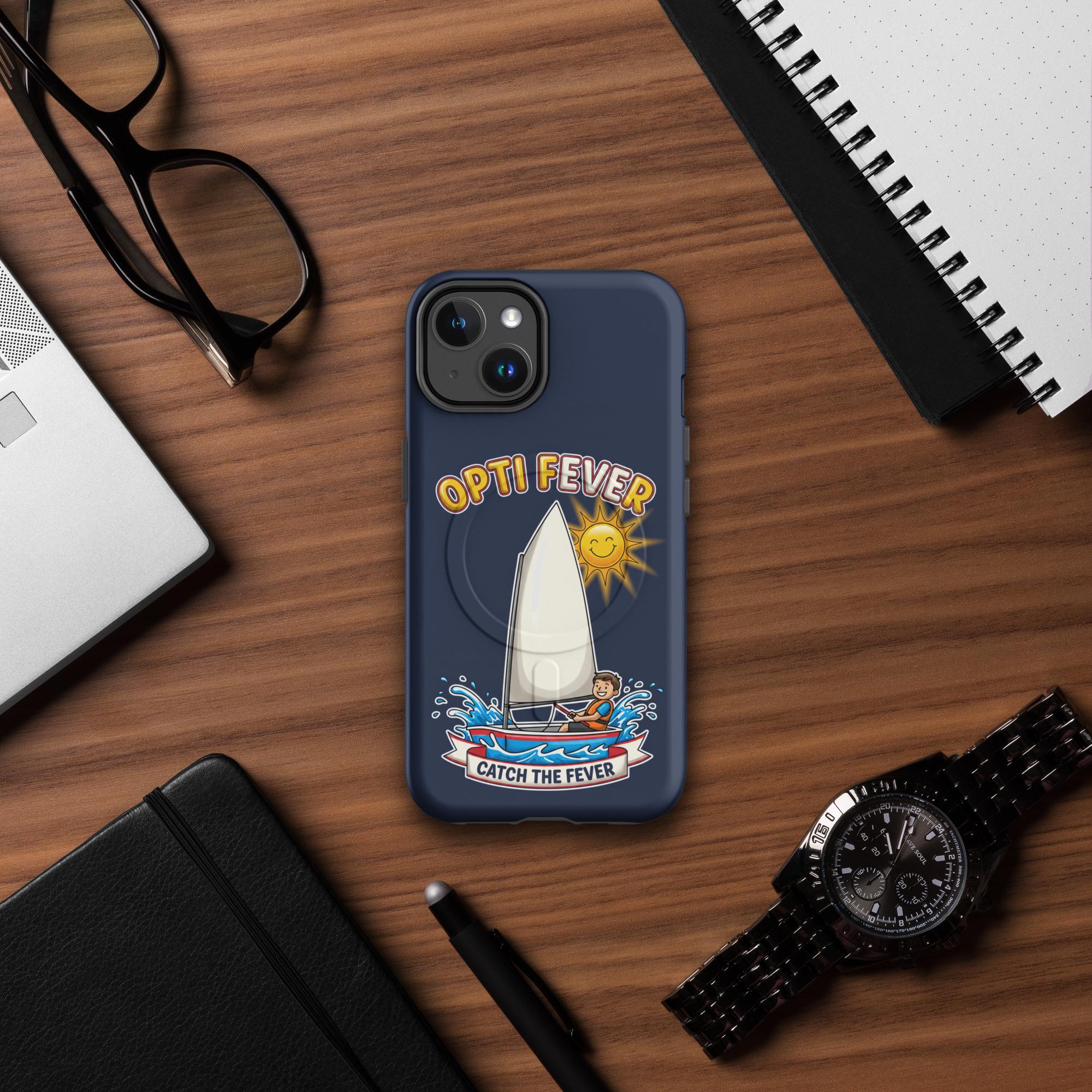 Opti Fever iPhone Case | Optimist Sailing MagSafe Tough Case | Junior Sailor Gift | Dinghy Sailing Phone Case for Kids & Parents