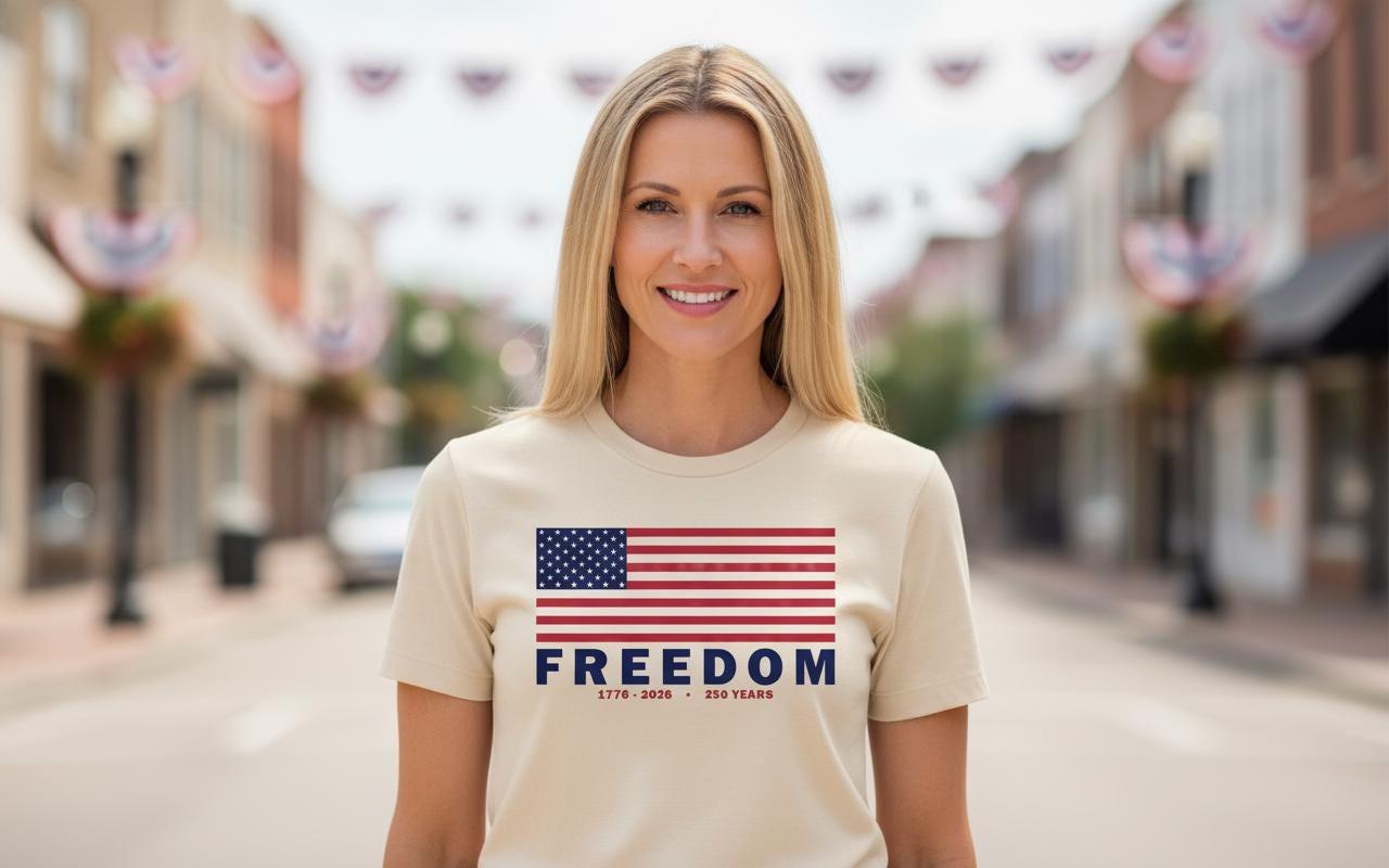 Freedom T-Shirt | American Flag 250th Anniversary Tee (1776-2026)