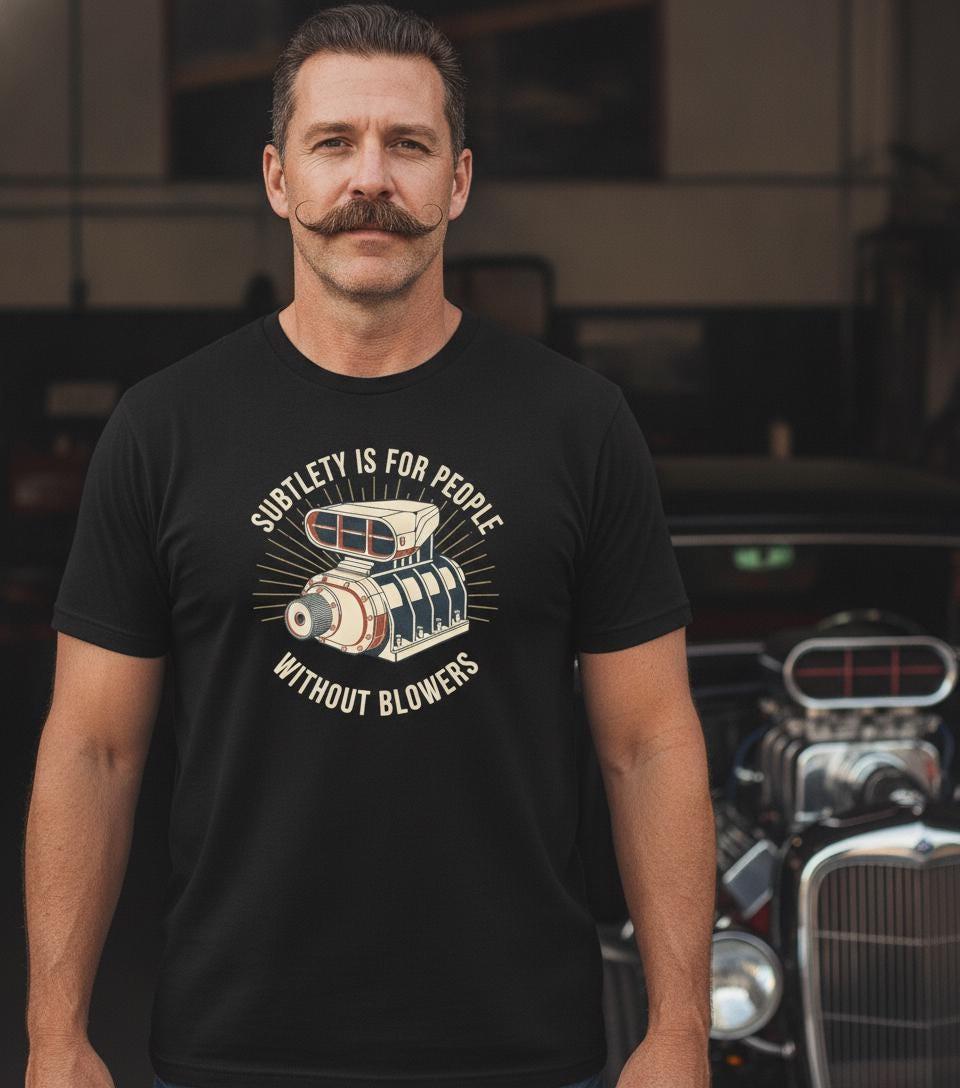 Muscle Car T-Shirt | Vintage Supercharger Hot Rod Tee | Blown Engine Graphic