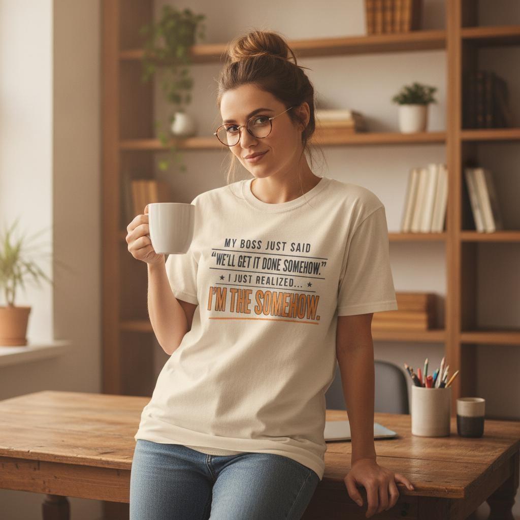 I'm The Somehow Shirt | Funny Work Meme Tee | Sarcastic Office Coworker Gift