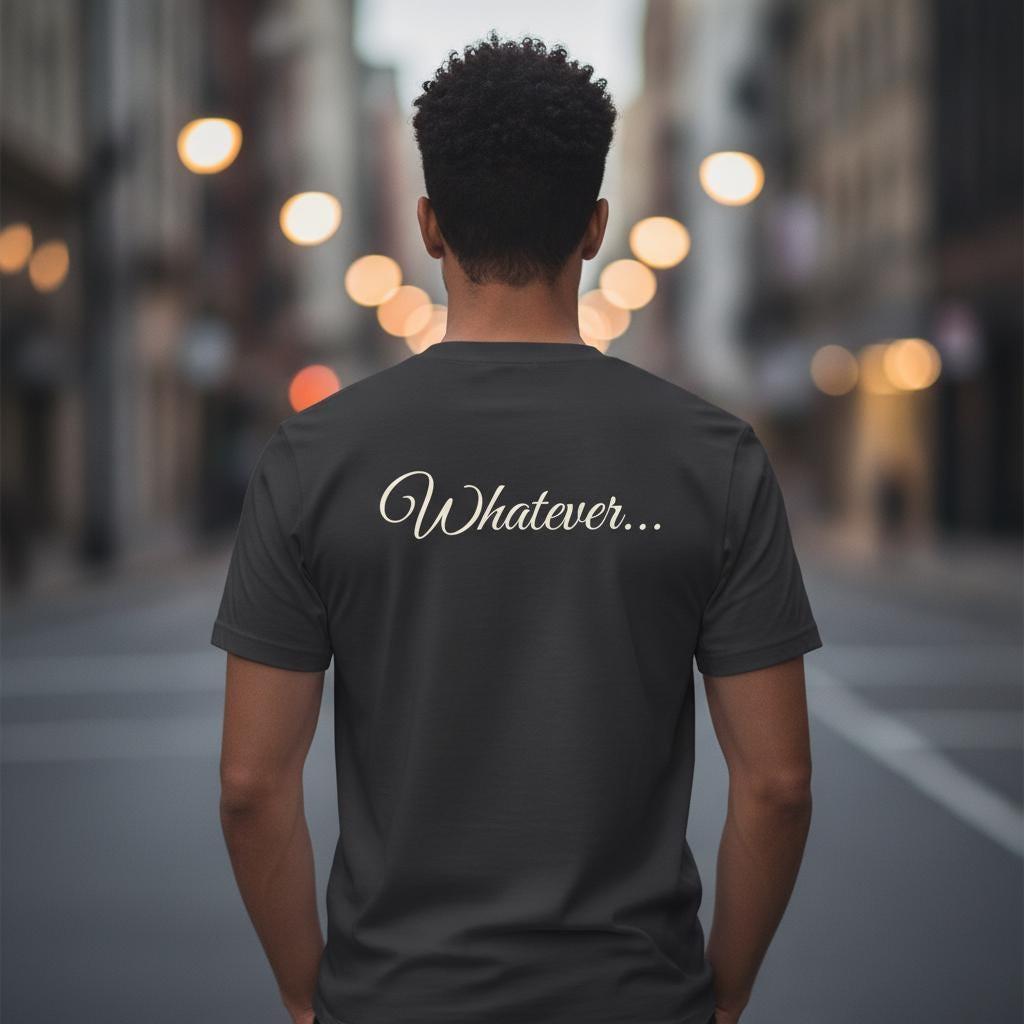 Whatever Shirt | Minimalist Cursive Script Back Print Tee | Funny Sarcastic Aesthetic Gift | Garment Dyed
