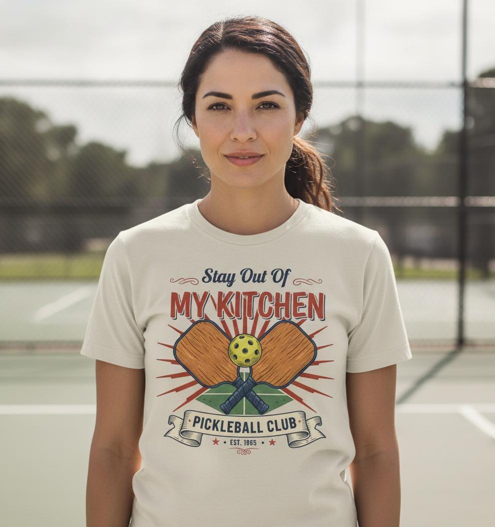 Pickleball Club "Stay Out Of My Kitchen" Heavyweight Tee | Retro Player Shirt
