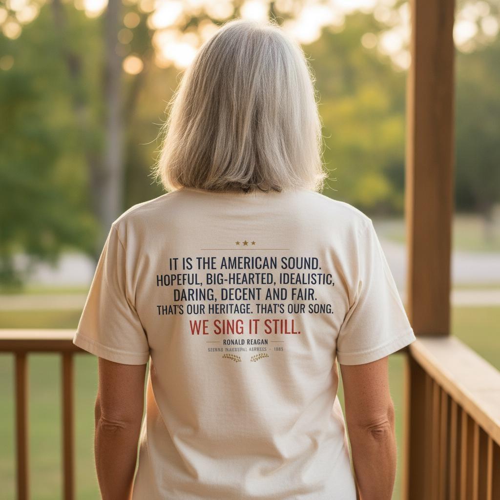 Ronald Reagan Quote Shirt | The American Sound We Sing It Still | Patriotic Conservative Tee | Vintage Garment Dyed