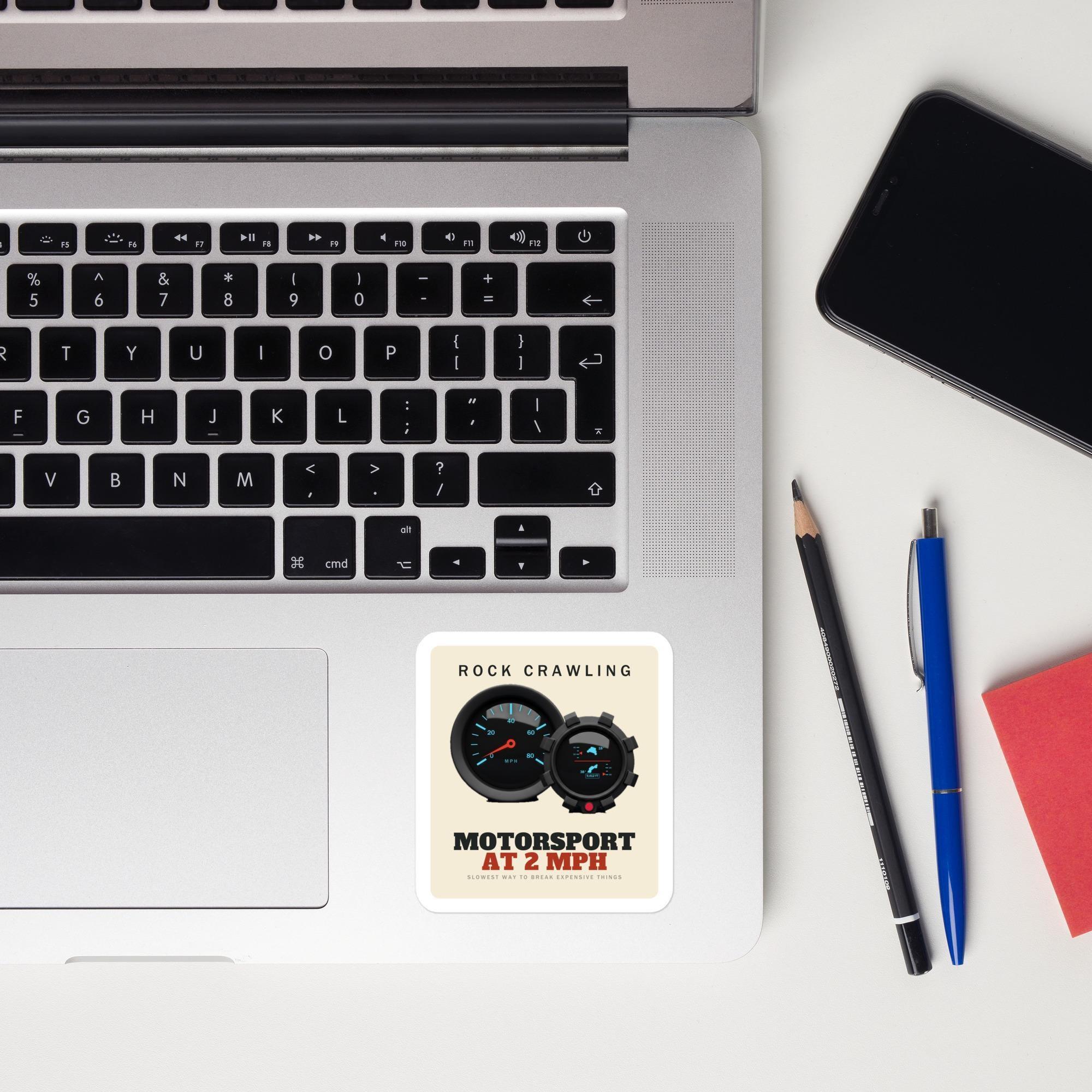 Rock Crawling Sticker | Motorsport At 2 MPH | Funny Off Road 4x4 Gauge Decal | Laptop Water Bottle Vinyl Sticker