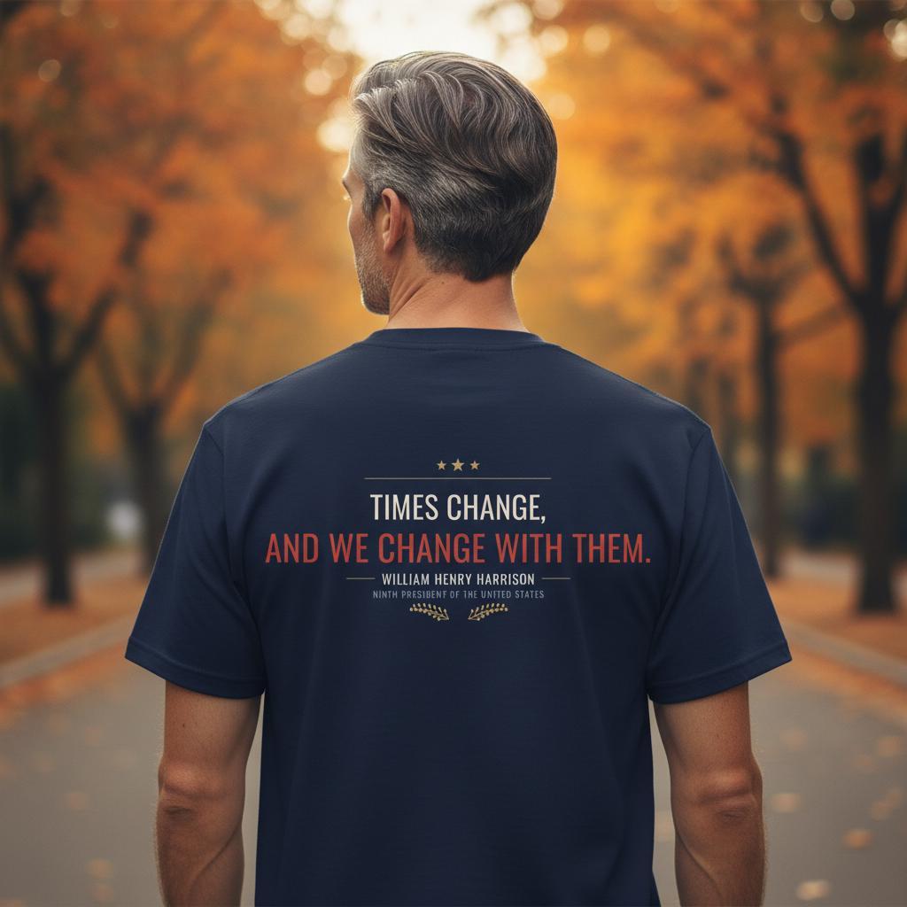 Times Change And We Change With Them Shirt | William Henry Harrison Quote Tee | History Gift | Vintage Garment Dyed