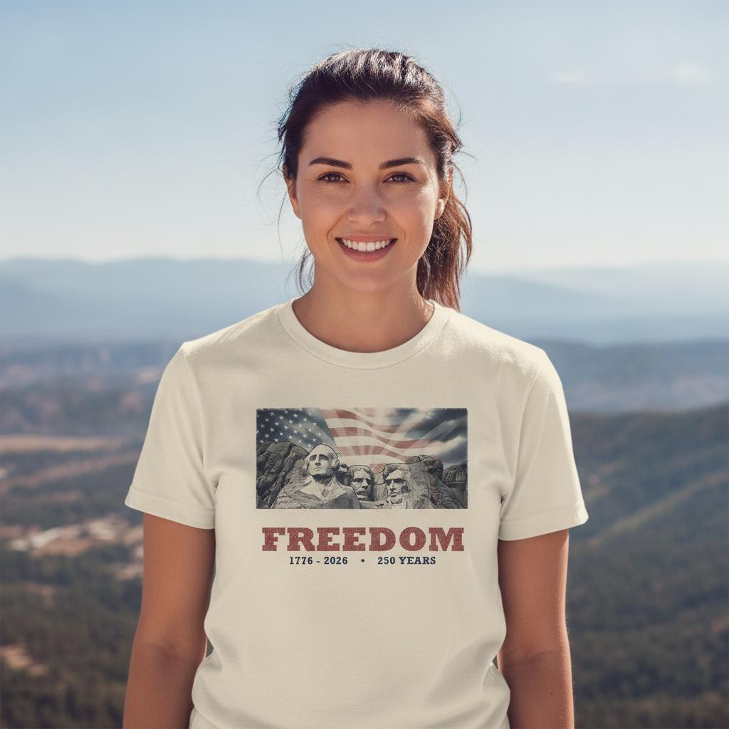 Mount Rushmore FREEDOM T-Shirt | Vintage USA 250th Anniversary Patriotic Tee