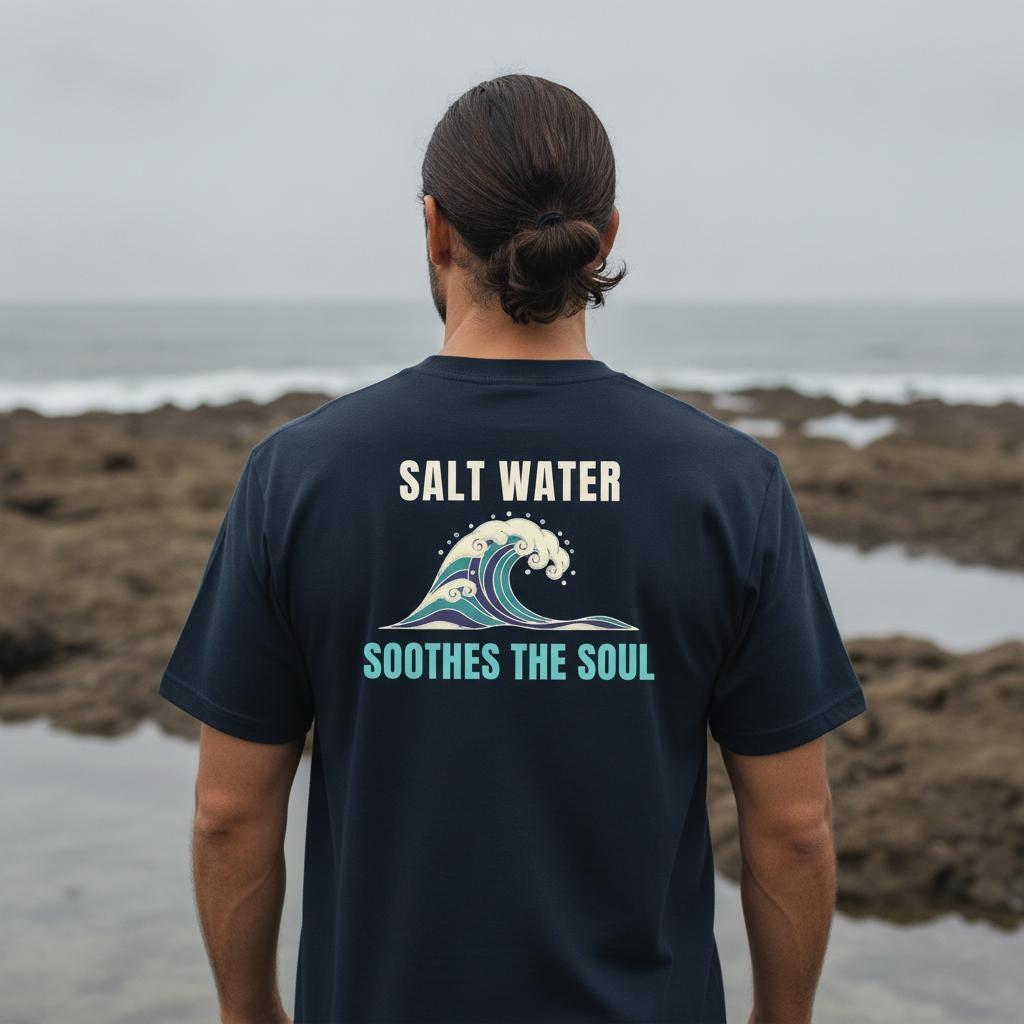 Ocean Lover Shirt | Salt Water Soothes The Soul | Wave Coastal Beach Tee | Surf Sea Gift | Garment Dyed