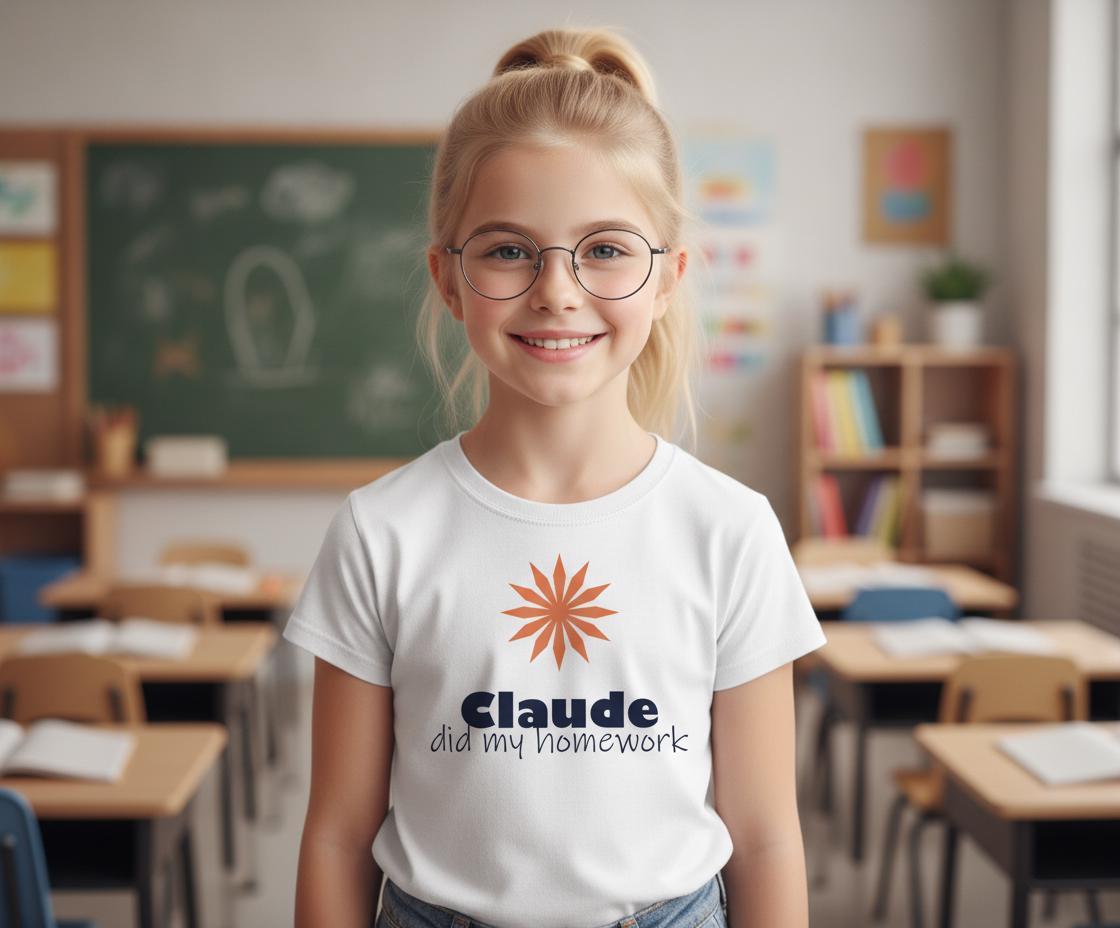 Claude Did My Homework Kids T-Shirt | Funny AI Youth School Tee