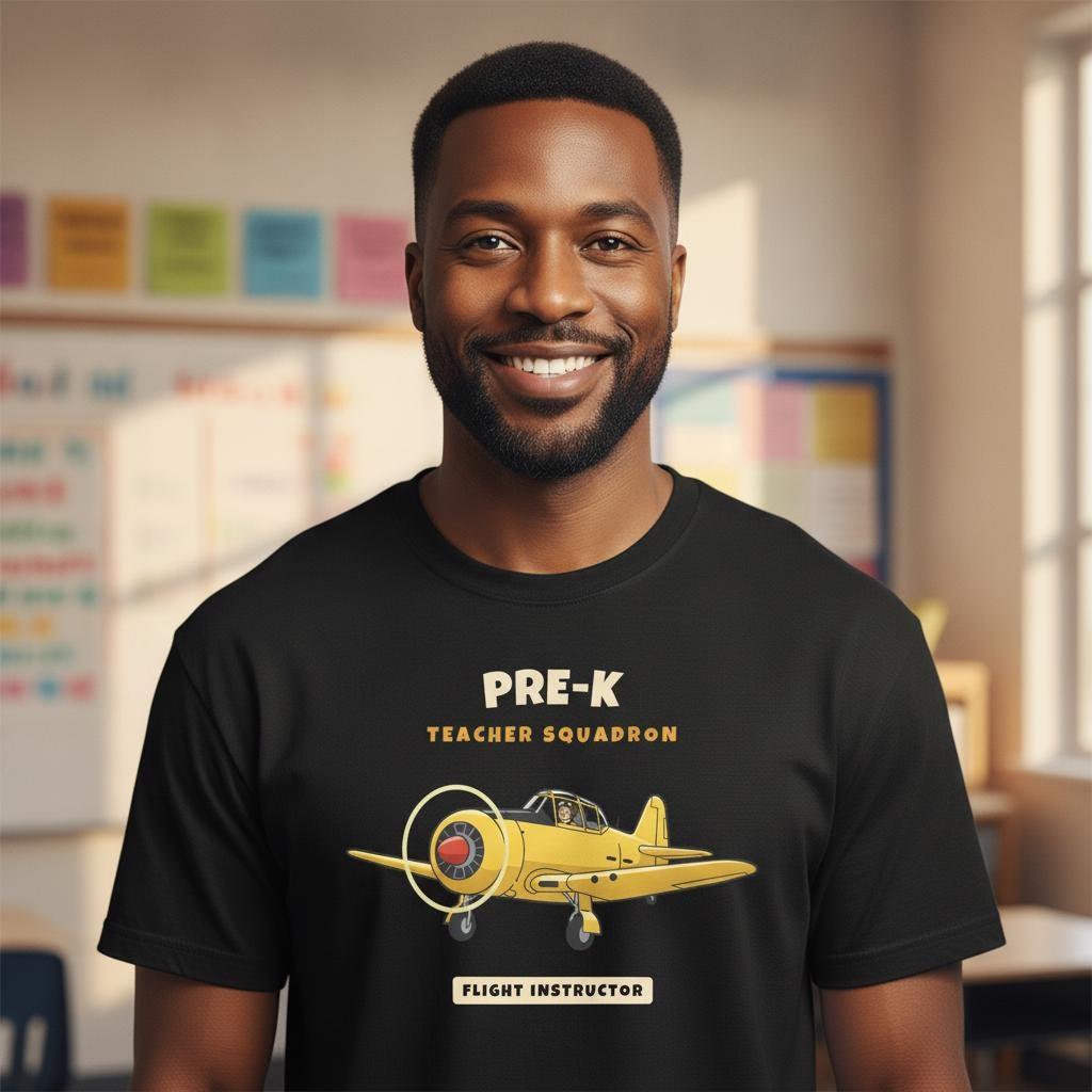 Pre-K Teacher Shirt | Vintage Airplane Squadron Tee | Back to School Teacher Gift | Grade Level Team T-Shirt