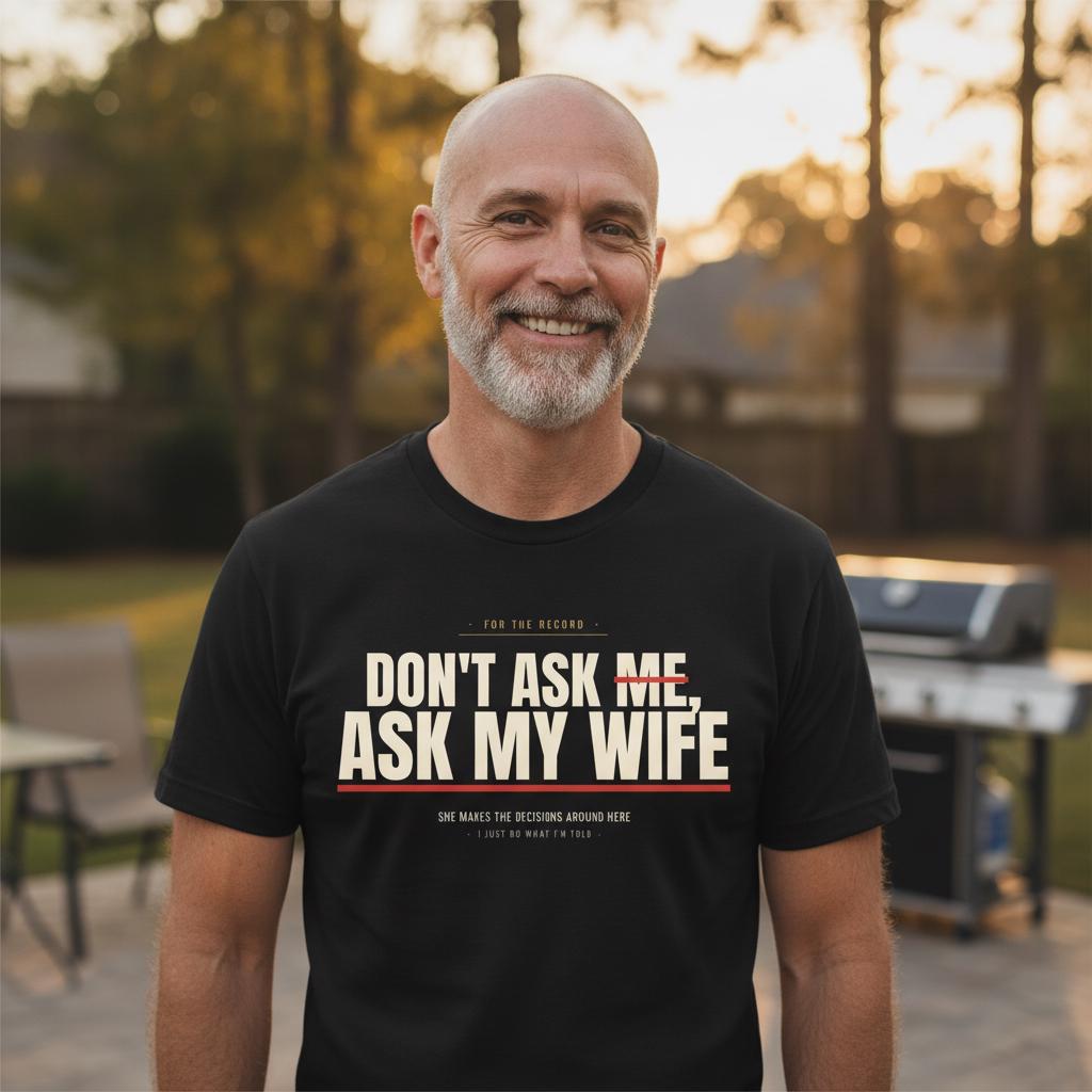 Funny Husband Shirt | Don't Ask Me Ask My Wife | Gift For Him Dad Fathers Day Tee | Vintage Garment Dyed Heavyweight
