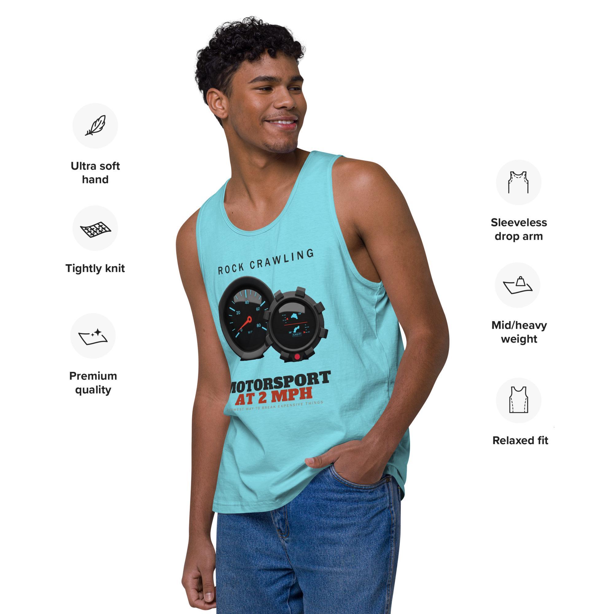 Rock Crawling Motorsport At 2 MPH | Men’s premium tank top | Gauge Cluster Overland Gift