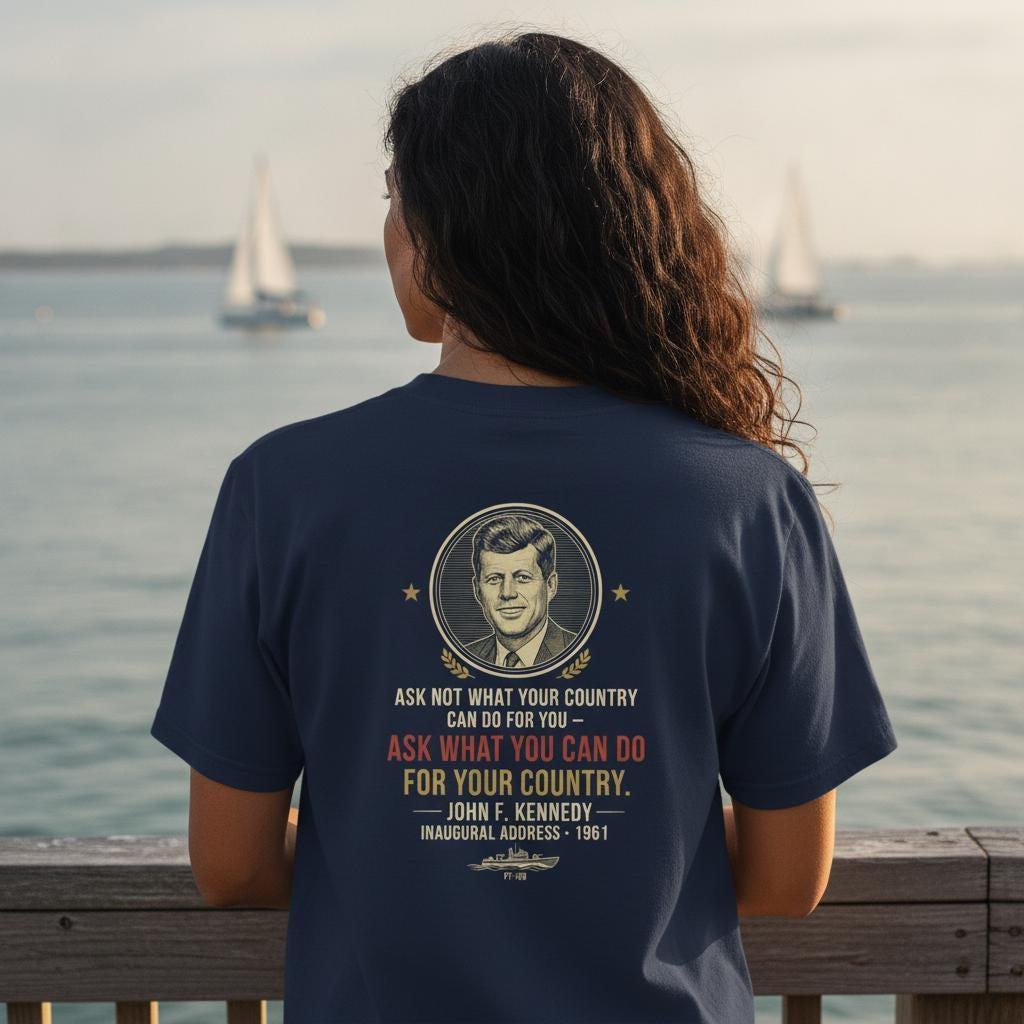 JFK Inaugural Address Quote T-Shirt | Ask What You Can Do For Your Country Tee