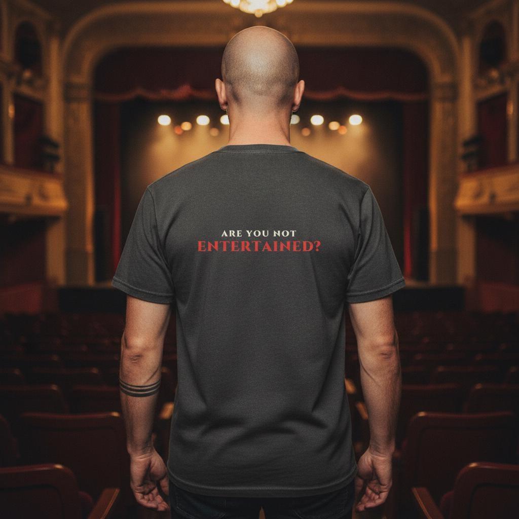 Are You Not Entertained Shirt | Funny Sarcastic Back Print Tee | Bold Typography Statement Gift | Garment Dyed