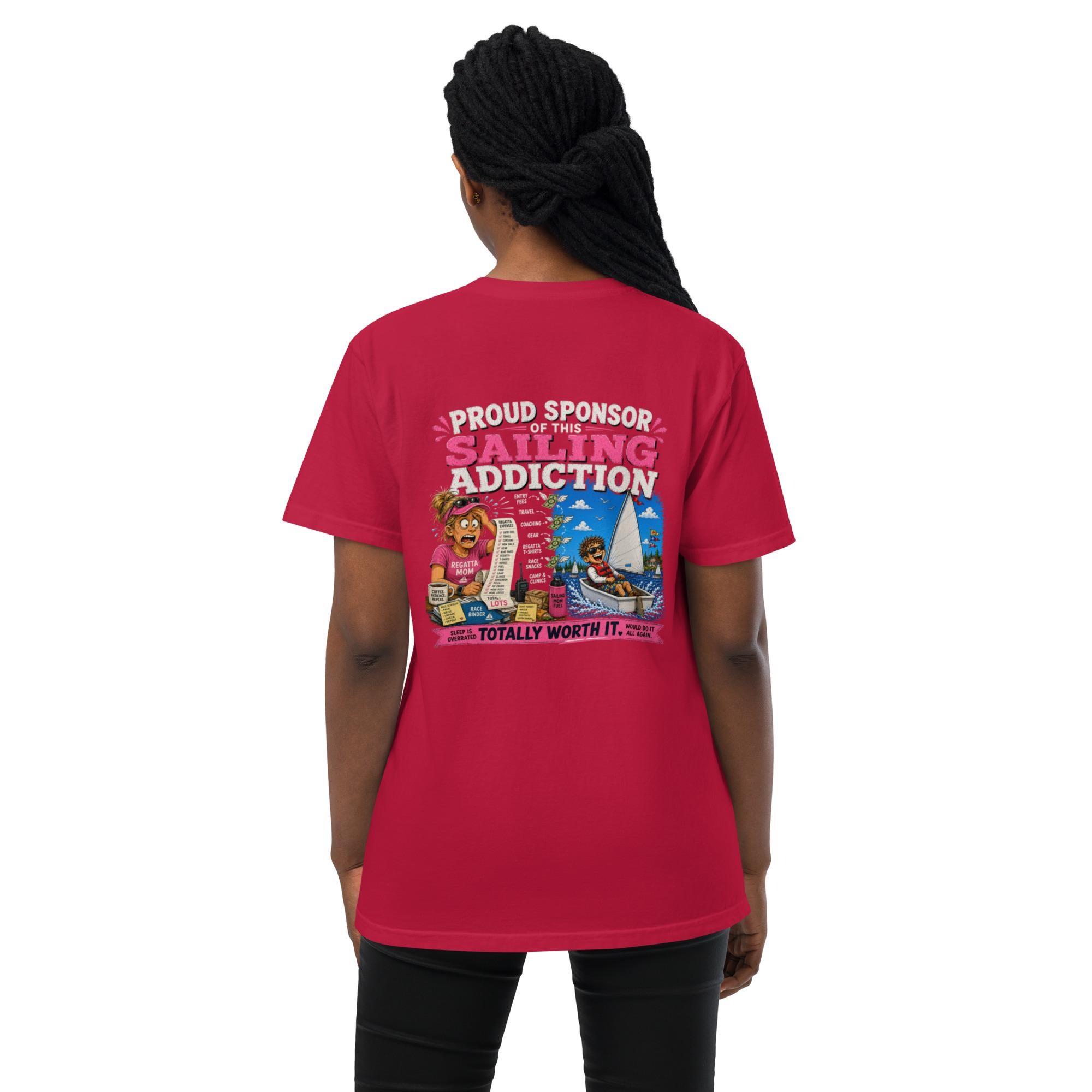 Proud Sponsor of This Sailing Addiction – Funny Regatta Mom Pocket T-Shirt