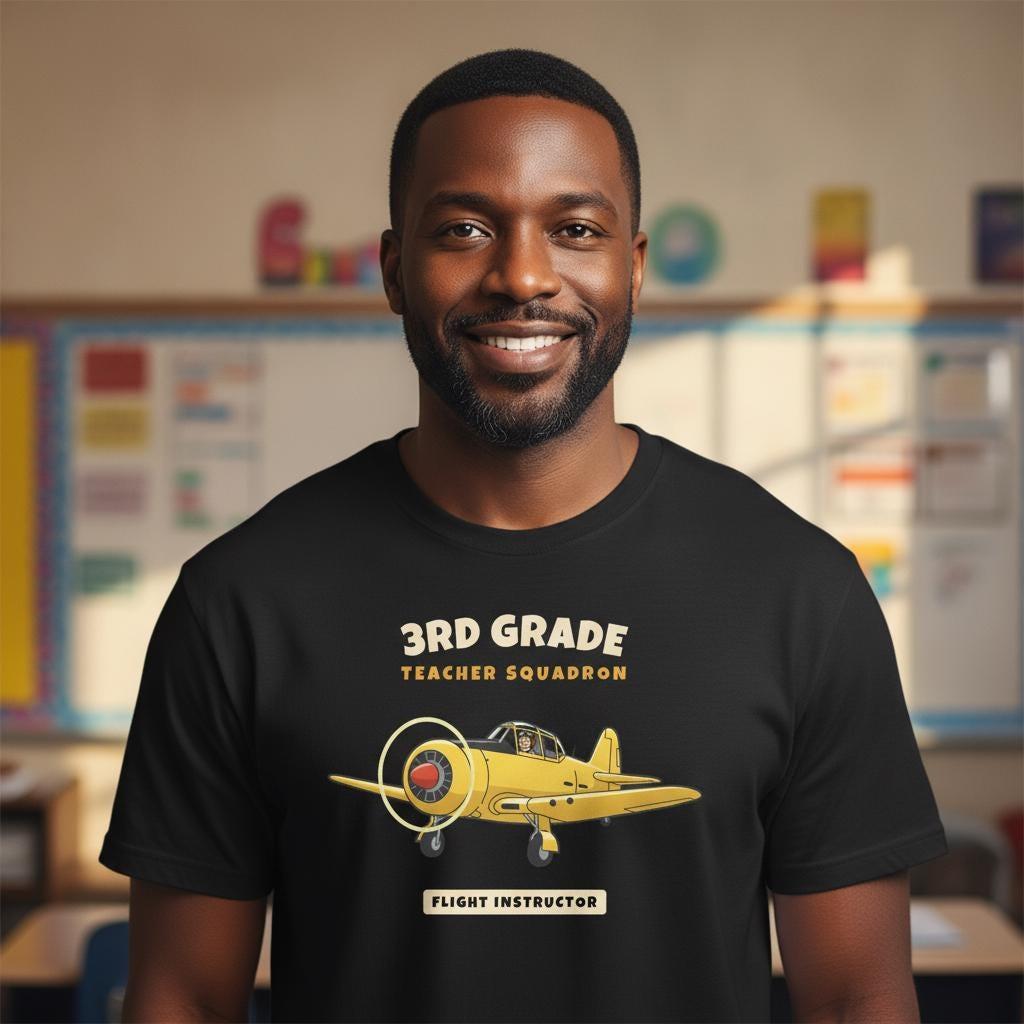 3rd Grade Teacher Shirt | Vintage Airplane Squadron Tee | Back to School Teacher Gift | Grade Level Team T-Shirt