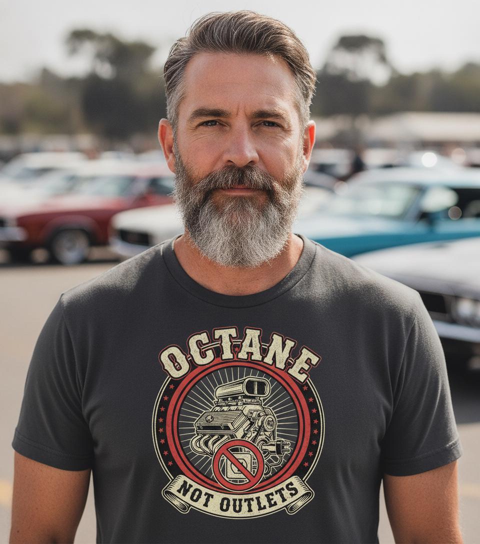 Vintage V8 Muscle Car Tee | Octane Not Outlets Gas Lover Shirt