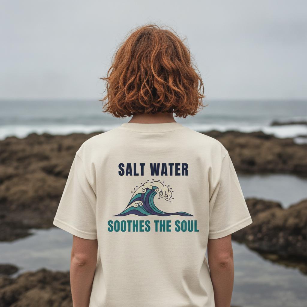 Ocean Lover Shirt | Salt Water Soothes The Soul | Wave Coastal Beach Tee | Surf Sea Gift | Garment Dyed
