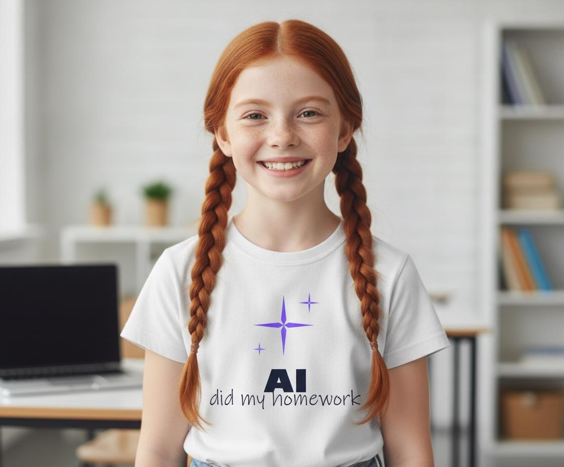 AI Did My Homework Kids T-Shirt | Funny Tech School Tee