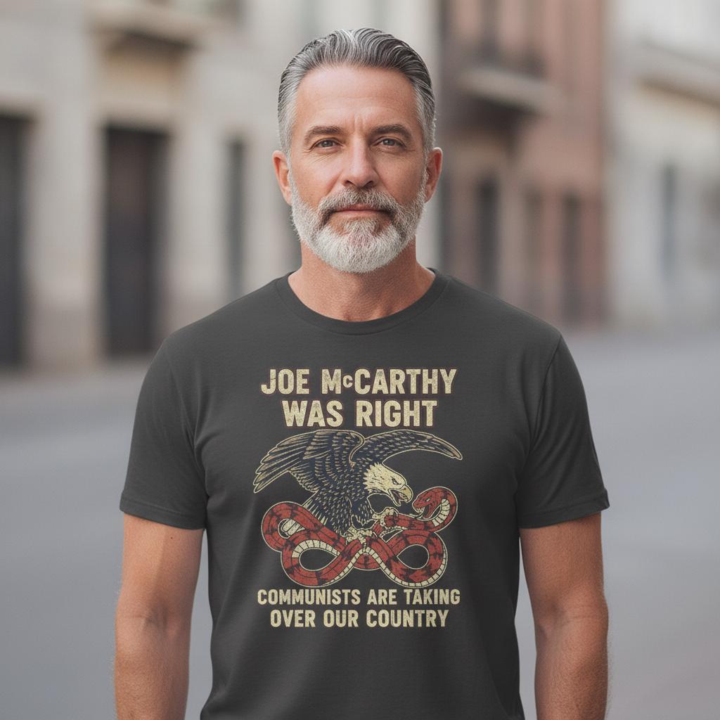 Joe McCarthy Was Right T-Shirt | Vintage Eagle Snake Propaganda Tee